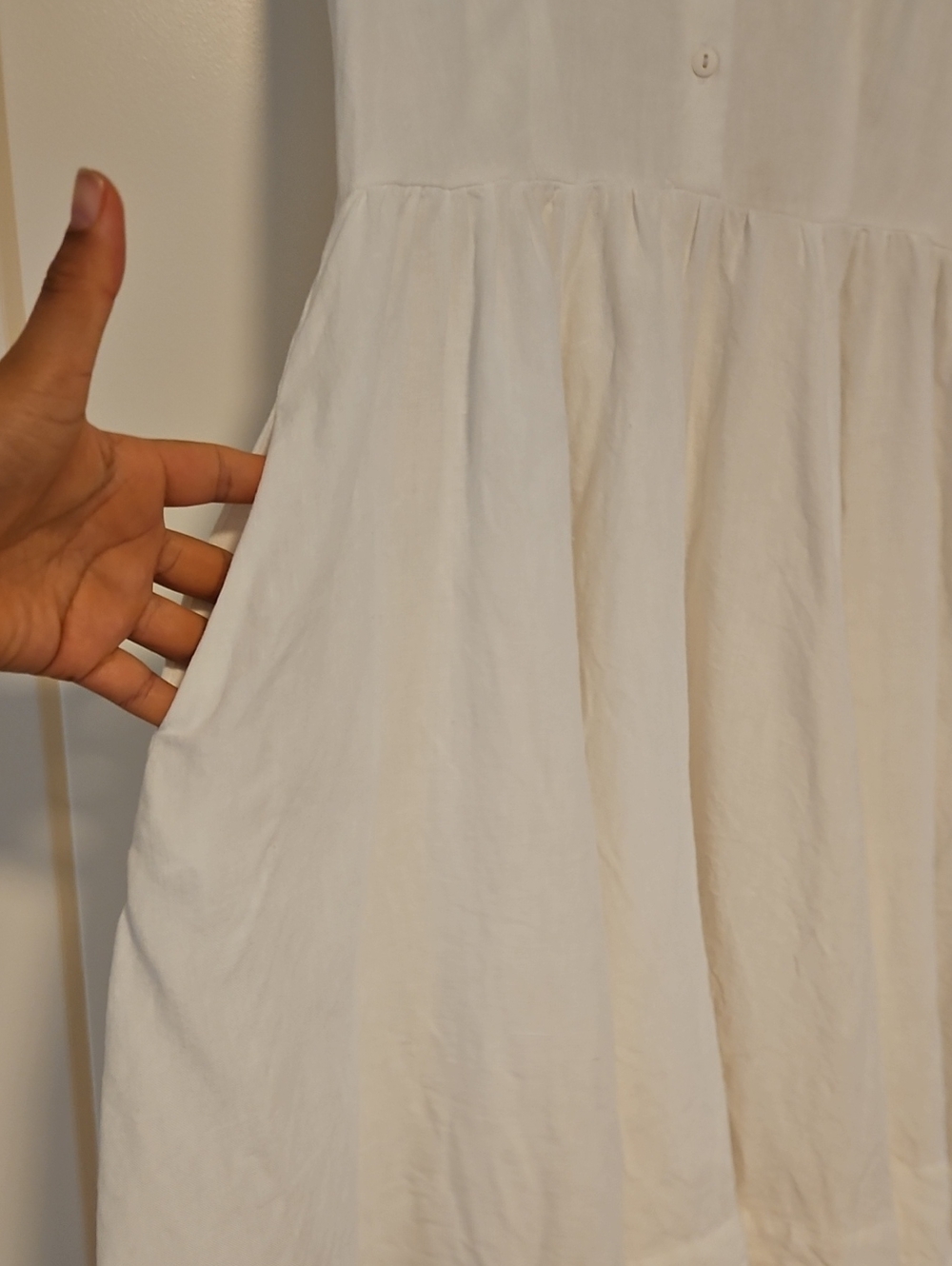 Son de Flor Classic Linen Dress – White Magnolia - Picture 4 of 4